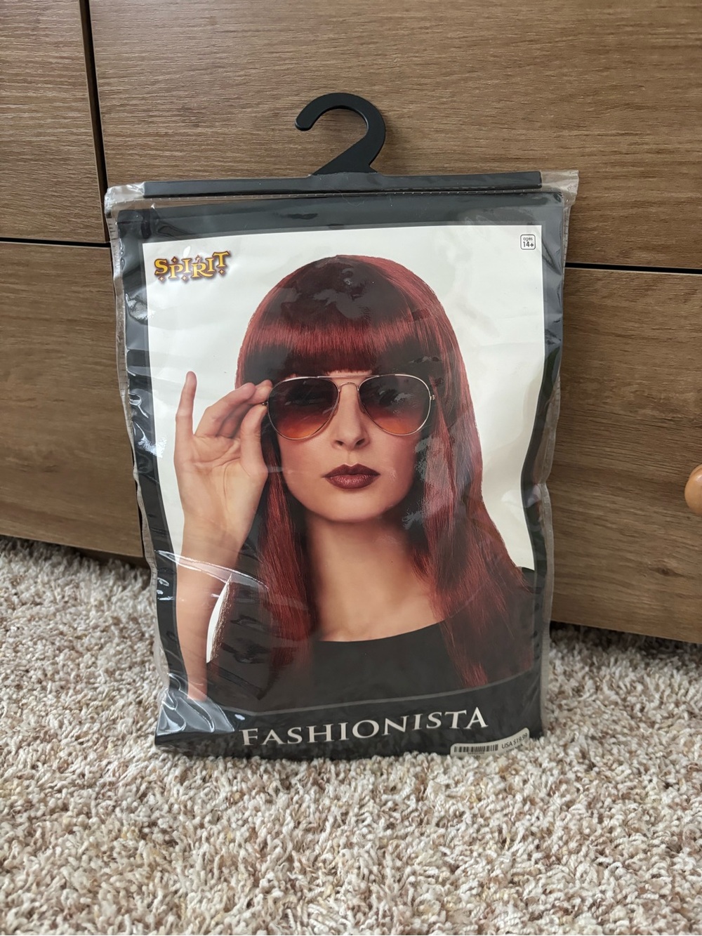 Spirit Women’s Burgundy-Red Straight Wig with Blunt Bangs